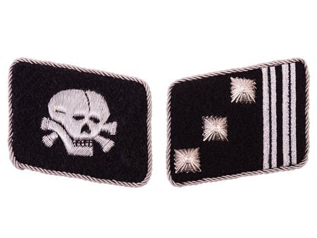 SS Totenkopf collar tabs - Hauptsturmführer- repro