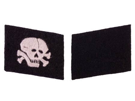 SS Totenkopf collar tabs - Oberschütze - repro