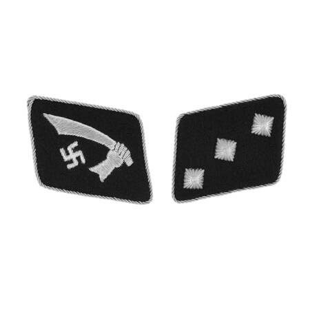 SS Untersturmführer collar tabs of 13th Waffen-Gebirgs-Division "Handschar"- repro