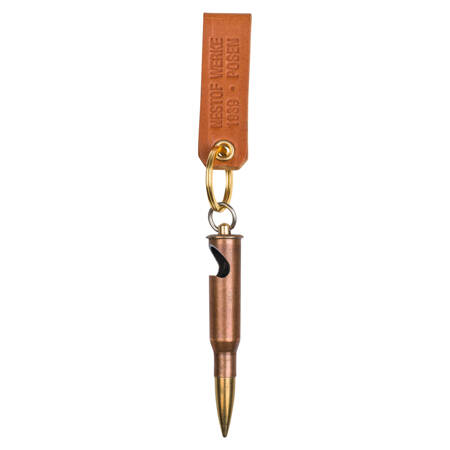 Small leather keychain with cartridge