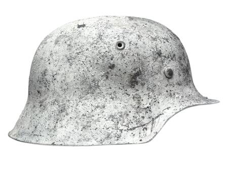 Stahlhelm M42 WH/SS helmet, winter camo - heavily aged repro