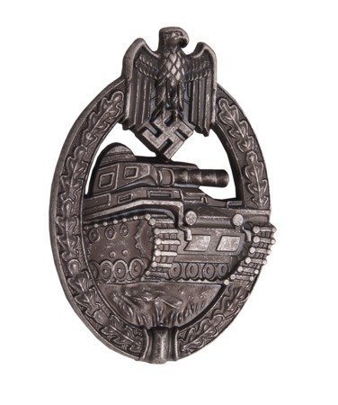 Tank Assault badge - silver - antique effect - repro