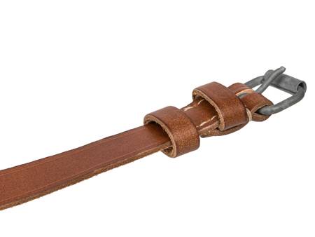 Trouser belt - leather - brown - repro