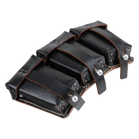 WH/SS 98k riveted ammo pouch - black, late model - repro