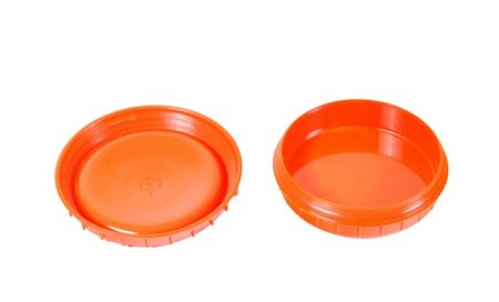 WH/SS butter dish - orange - repro