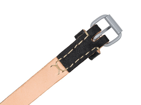 WH/SS equipment strap - black leather - repro