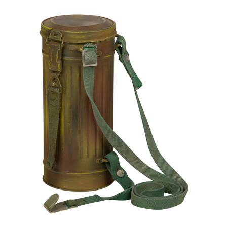 WH/SS gas mask canister - Normandie camo, medium aged-  repro 