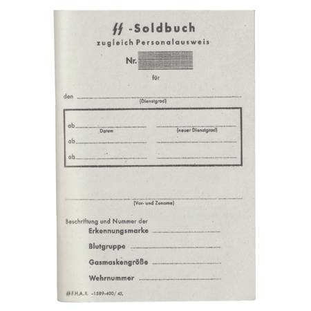 Waffen-SS Soldbuch - repro, unfilled