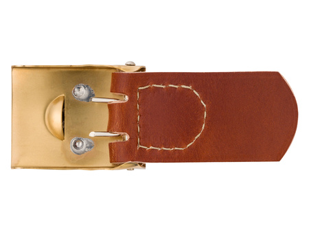 Wirtemberg M95 brass belt buckle with brown leather tab