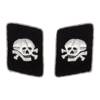 SS Totenkopf officer collar tabs - with two skulls - repro