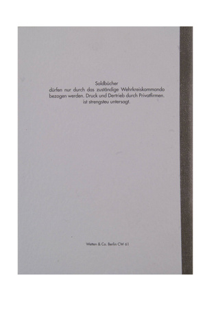 Waffen-SS Soldbuch - repro, unfilled