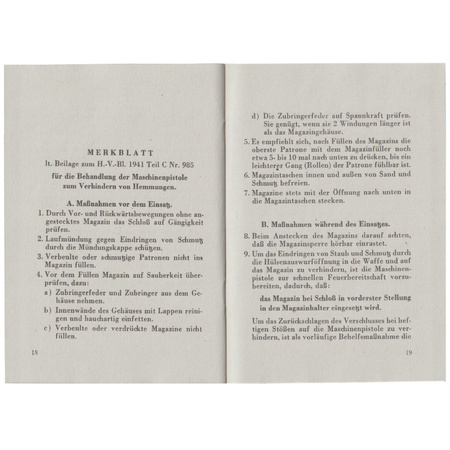 Die Maschinenpistole 40 manual - repro