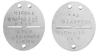 Polish aluminium ID tag - with stamping - repro