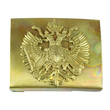 Austro-Hungarian M15 officers brass belt buckle, attached emblem - repro