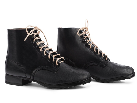 Schnurschuhe M37 - German ankle boots - repro - blackened