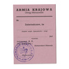 Polish People's Army AK ID - reprint, unfilled