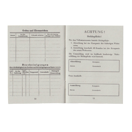 Soldbuch Volkssturm - replika