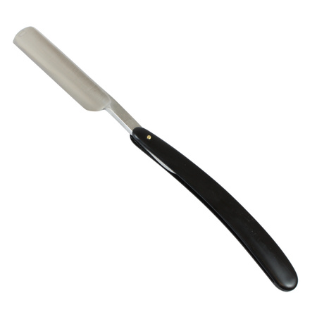 Straight razor with a black handle