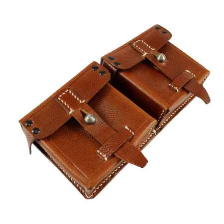 Leather pouch for G43 magazines, brown, grained - replica