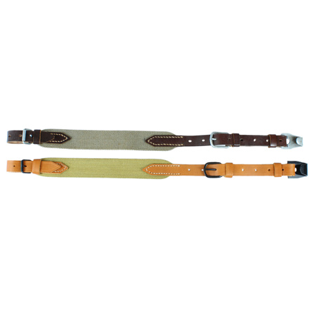 Carrying straps for Thermoflasche/Funkstelle, leather-canvas strap, pair - repro