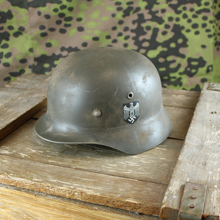 M40 Helmet, with eagle, aged - aluminium textured [custom]