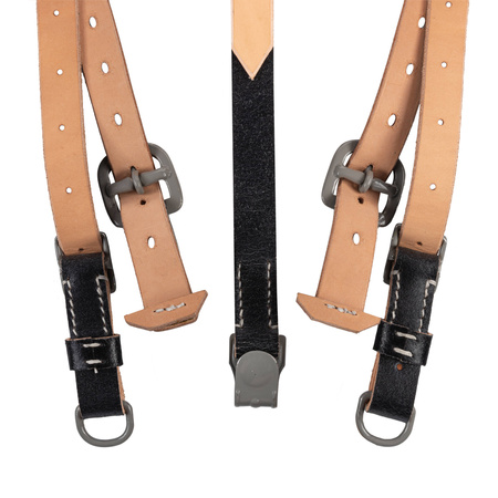 German WH/SS leather Y-straps, late war model - Fredericci