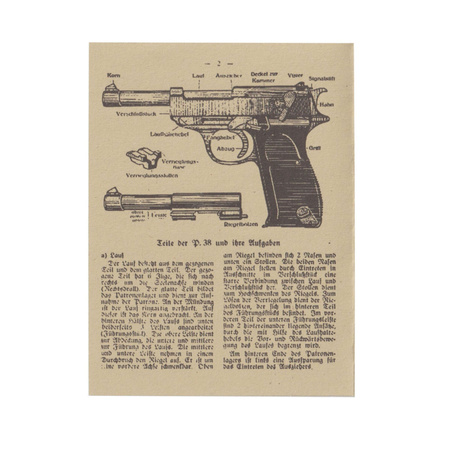 Waffentafeln P38 small info card - repro