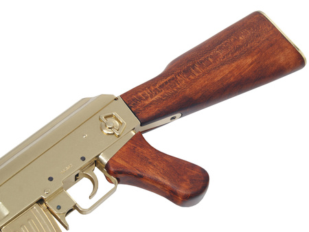 Golden AK-47 assault rifle - model gun