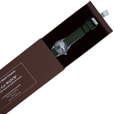 US Army Service Watch A-11, green canvas strap - Ailager® replica