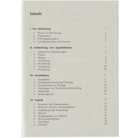 Kleinkrieg, Winke fur Jagdeinheiten manual - repro