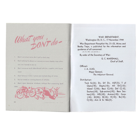 Don't Get Killed by Mines and Booby Traps, U.S. Army pamphlet - repro