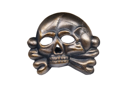 SS visor cap skull - early type - antique effect - repro