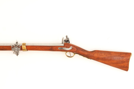 FLINTLOCK RIFLE WITH BAYONET, FRANCE 1806 non-firing replica - repro