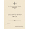 Besitzzeugnis Das Kriegsverdienstkreuz 2 Klasse - repro, unfilled