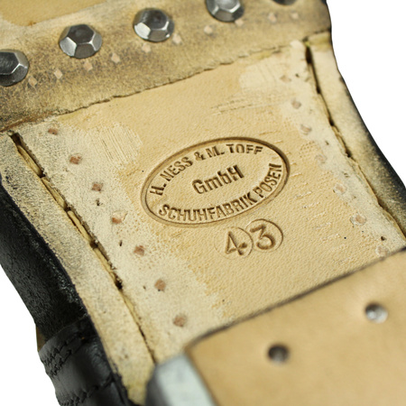 Schnurschuhe M43, German ankle boots, pre-blackened - repro