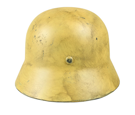 Hełm Stahlhelm M40, piaskowy (DAK) z kalkomanią WH, mocno postarzony