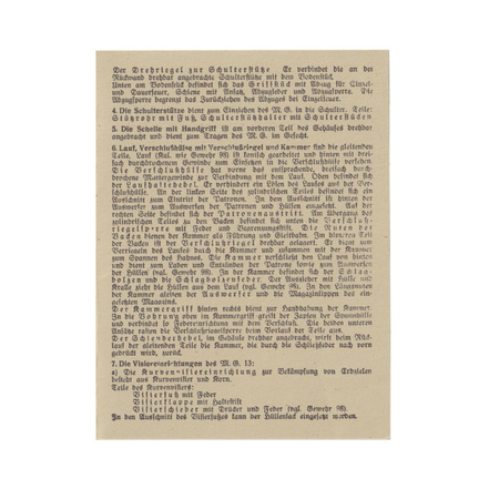 Waffentafeln Das Maschinengewehr 13 small info card - repro