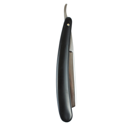 Straight razor with a black handle