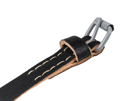 WH/SS equipment strap - black leather - repro