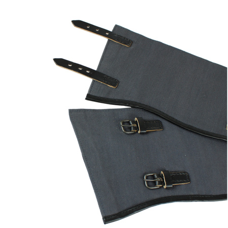 German LW gaiters - early war version, black dyed leather - repro