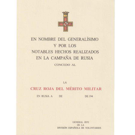 Notables Hechos Realizados La Cruz Roja Del Merito Militar - replika