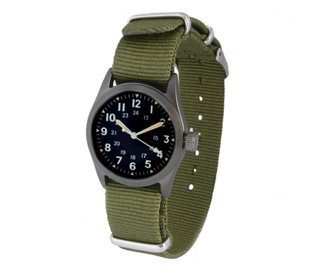Zegarek służbowy US Army Service Watch, Wietnam, nylonowy pasek - replika