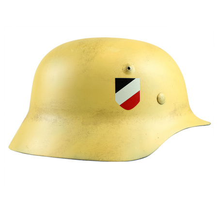 Stahlhelm M40 helmet with WH decal, DAK camo, sightly aged