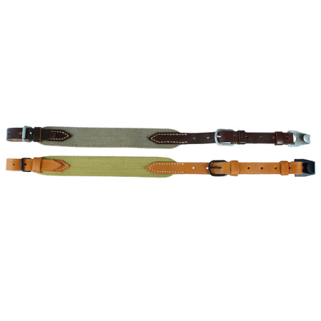 Carrying straps for Thermoflasche/Funkstelle, leather-canvas strap, pair - repro