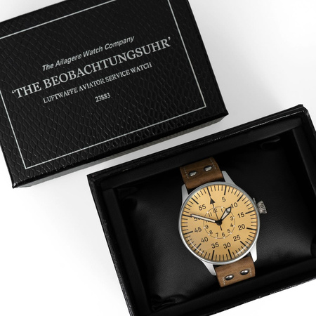 Niemiecki wojskowy zegarek Luftwaffe Aviator Service Watch, brązowy - replika Ailager®