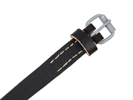 WH/SS equipment strap - black leather - repro