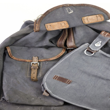 LW M31 breadbag with brown leather - Fredericci repro