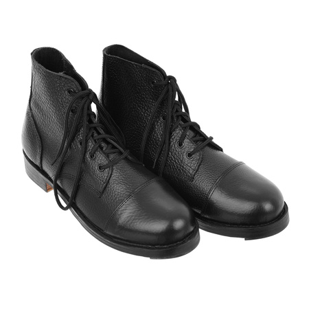 British Ammo Boots - black leather service shoes - repro