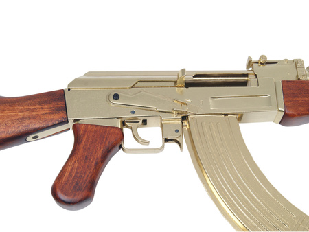 Golden AK-47 assault rifle - model gun