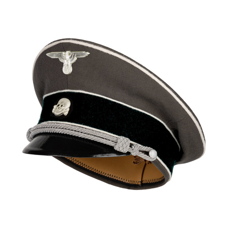 Waffen SS officers Schirmmütze - gabardine cap with insignia - repro